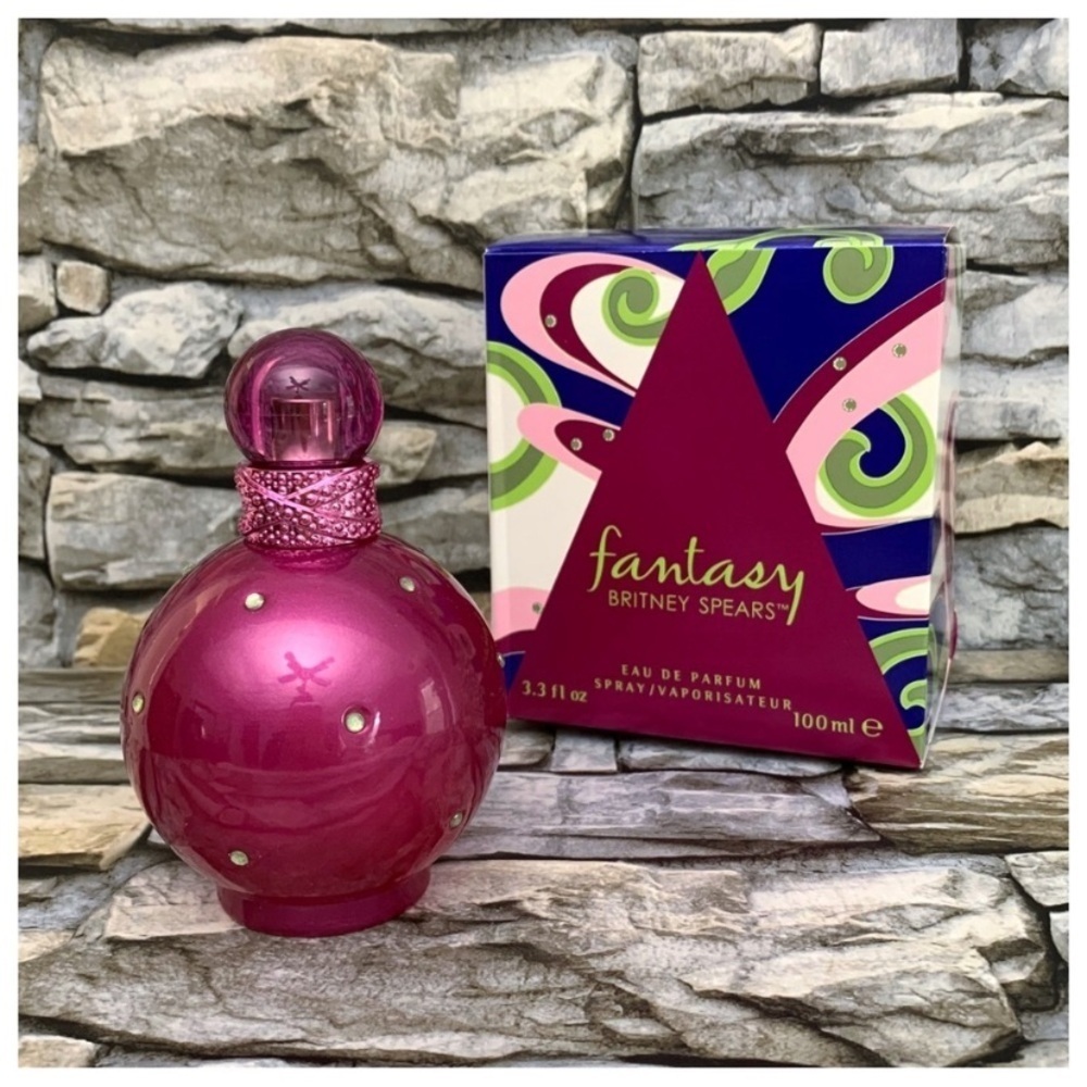 Britney Spears Signature Fantasy 3.3oz Perfume Collectible Jewel Pink Bottle New
